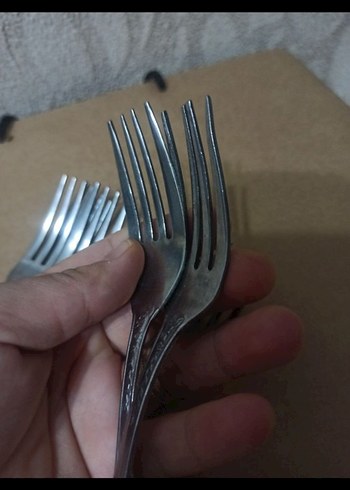 Gümüş Renkli Vintage Çatal Seti - Görsel 5