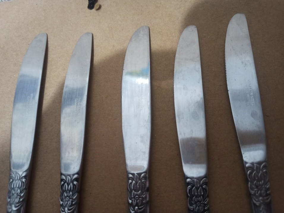 #antika #güllü #model #yemek #bıçakları #5 adet az kullanılmış - Görsel 3