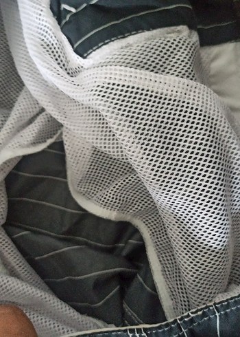 Erkek Siyah Çizgili Kemerli Mini Şort - Görsel 7