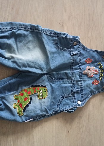 Nakışlı Renkli Erkek Kot Tulum - Görsel 2