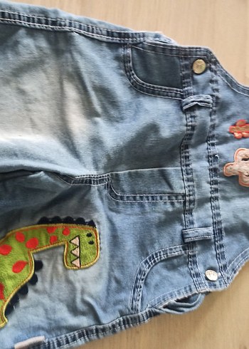 Nakışlı Renkli Erkek Kot Tulum - Görsel 4