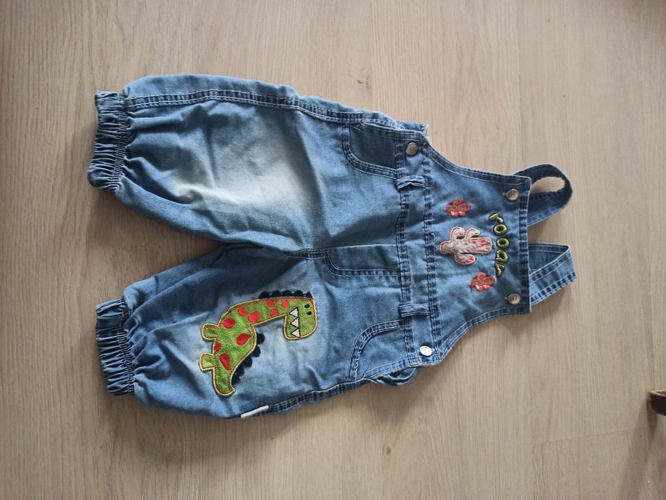 Nakışlı Renkli Erkek Kot Tulum - Görsel 2