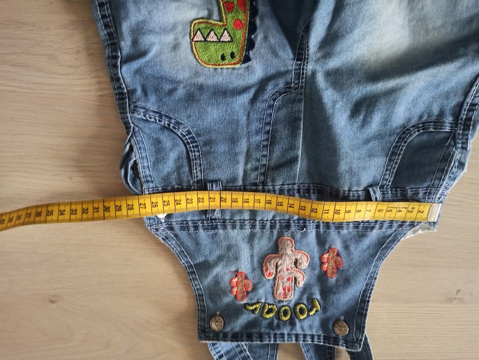 Nakışlı Renkli Erkek Kot Tulum - Görsel 3