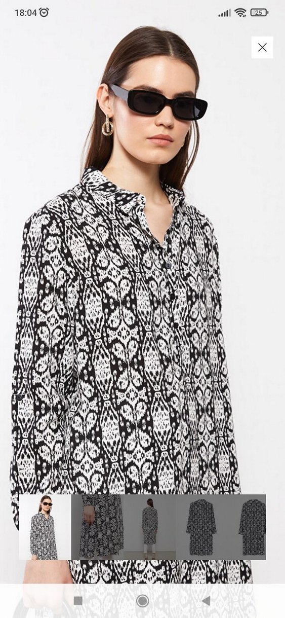 Yılan Desenli Uzun Kollu Kadın Tunik - Görsel 2