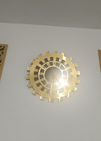 Beden Altın Renkli Duvar Saati 100 cm