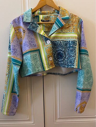 Etnik desenli blazer ceket