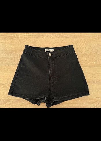 Kadın Siyah Mini Denim Şort