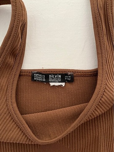 Dilvin Dilvin kahve crop top