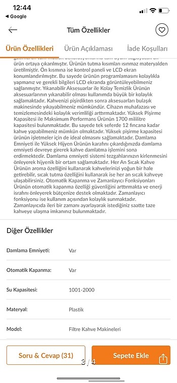 Beden Eko filtre kahve makinesi