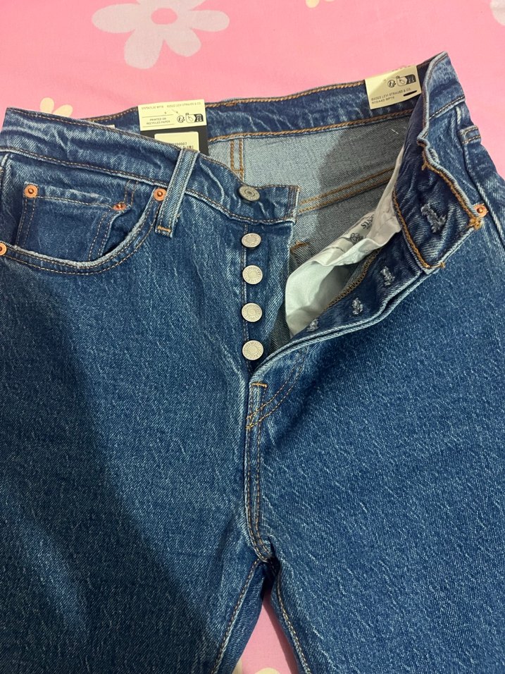 Levis 501 orta mavi Kadın Denim Pantolon - Görsel 2