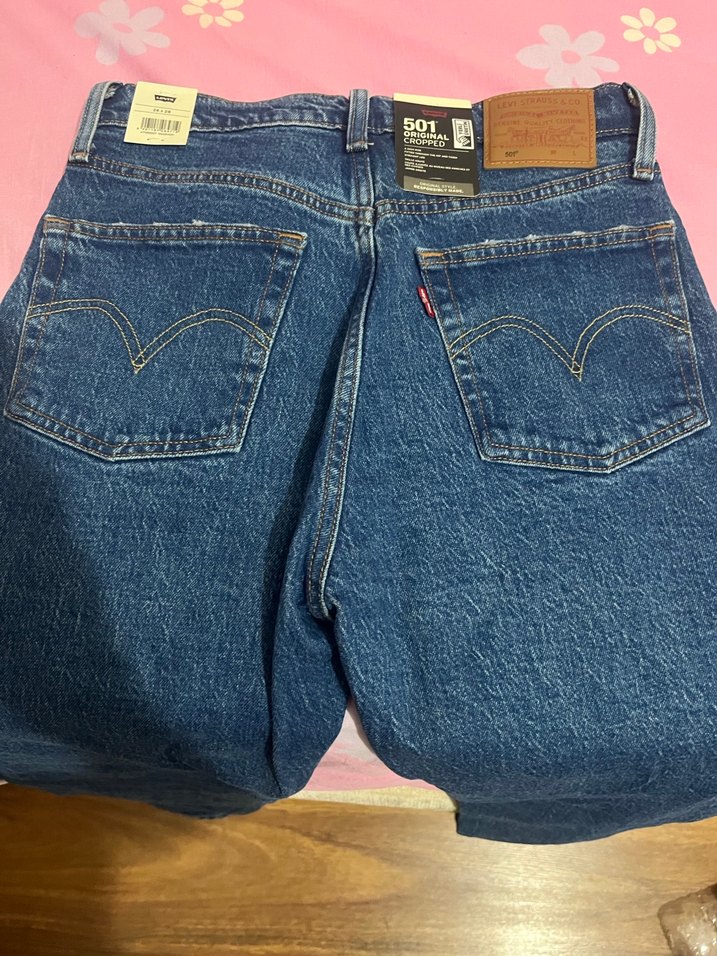 Levis 501 orta mavi Kadın Denim Pantolon - Görsel 4