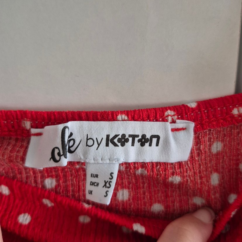 Kırmızı Puantiyeli Crop - Görsel 3