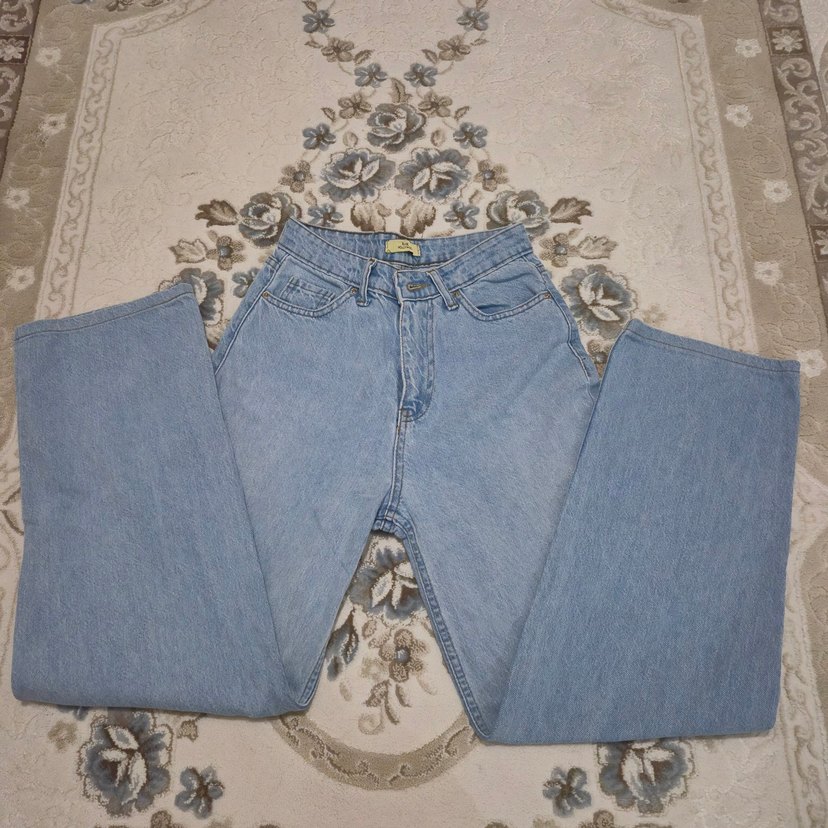 Bol Paça Açık Mavi Kot Pantolon - Görsel 3