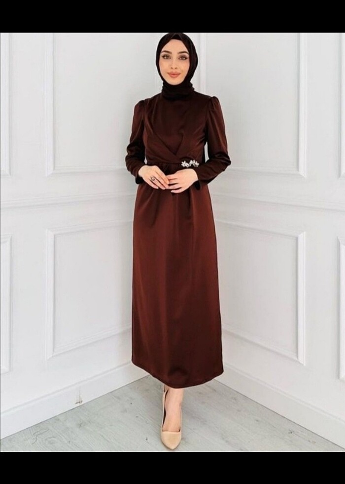 Saten tesettür abiye - Görsel 3
