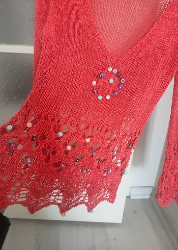 Bayan file triko Kazak pareo bluz - Görsel 3