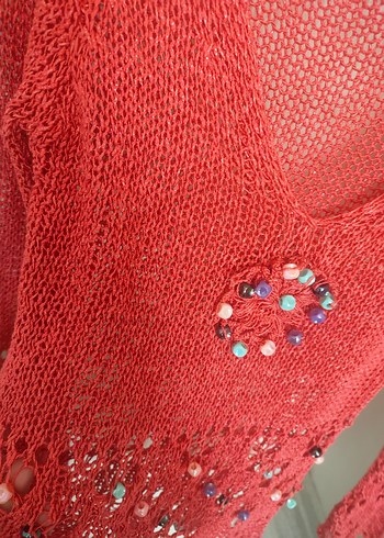 Bayan file triko Kazak pareo bluz - Görsel 4