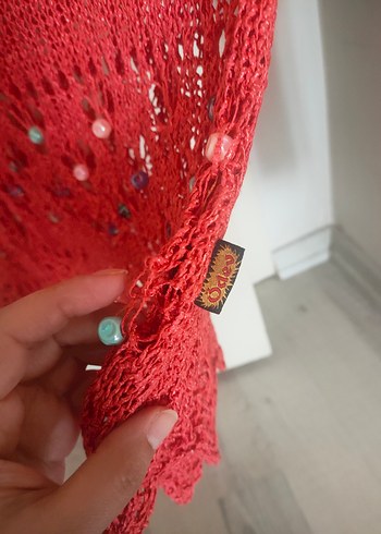 Bayan file triko Kazak pareo bluz - Görsel 8