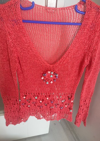 Bayan file triko Kazak pareo bluz - Görsel 5