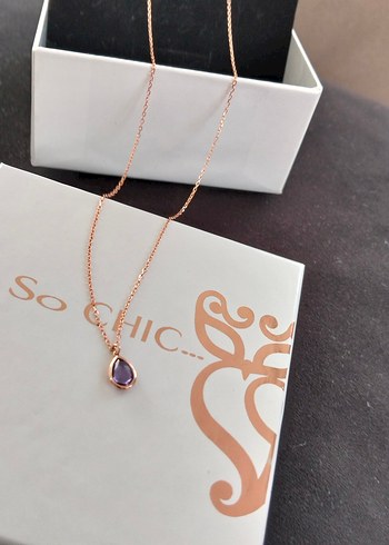 So chic bayan gümüş kolye - Görsel 3