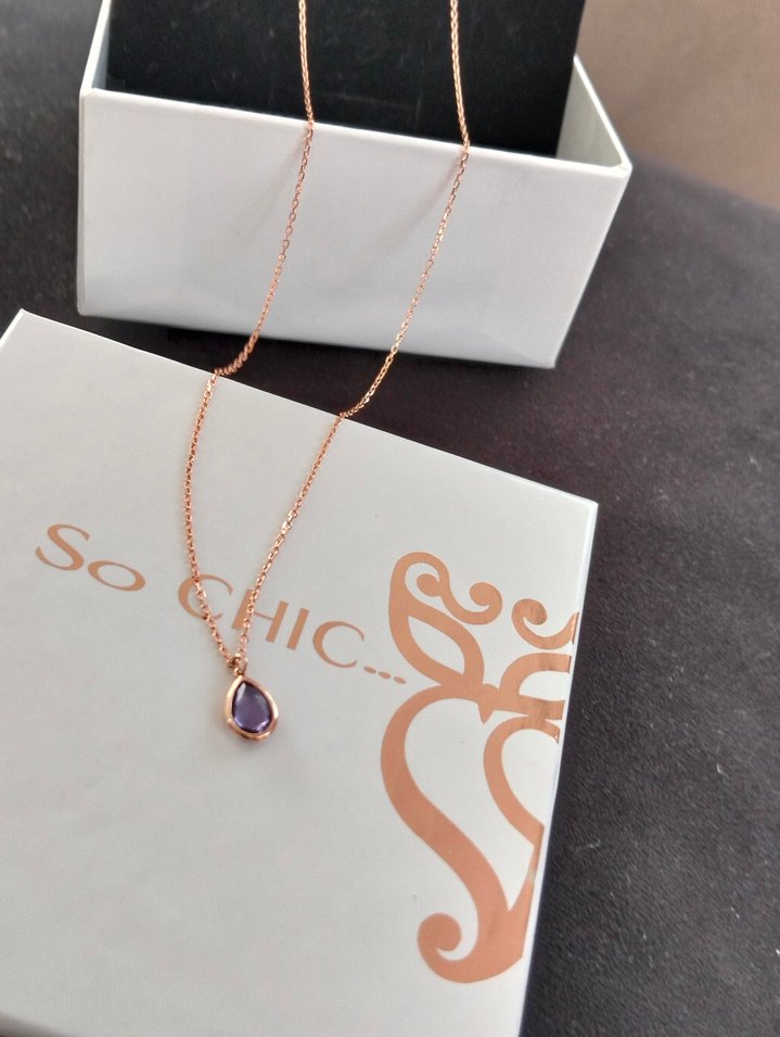 So chic bayan gümüş kolye - Görsel 3