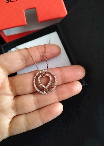 So chic Kadın Parıltılı Kalp Detaylı Zincir Kolye Gümüş - Görsel 8