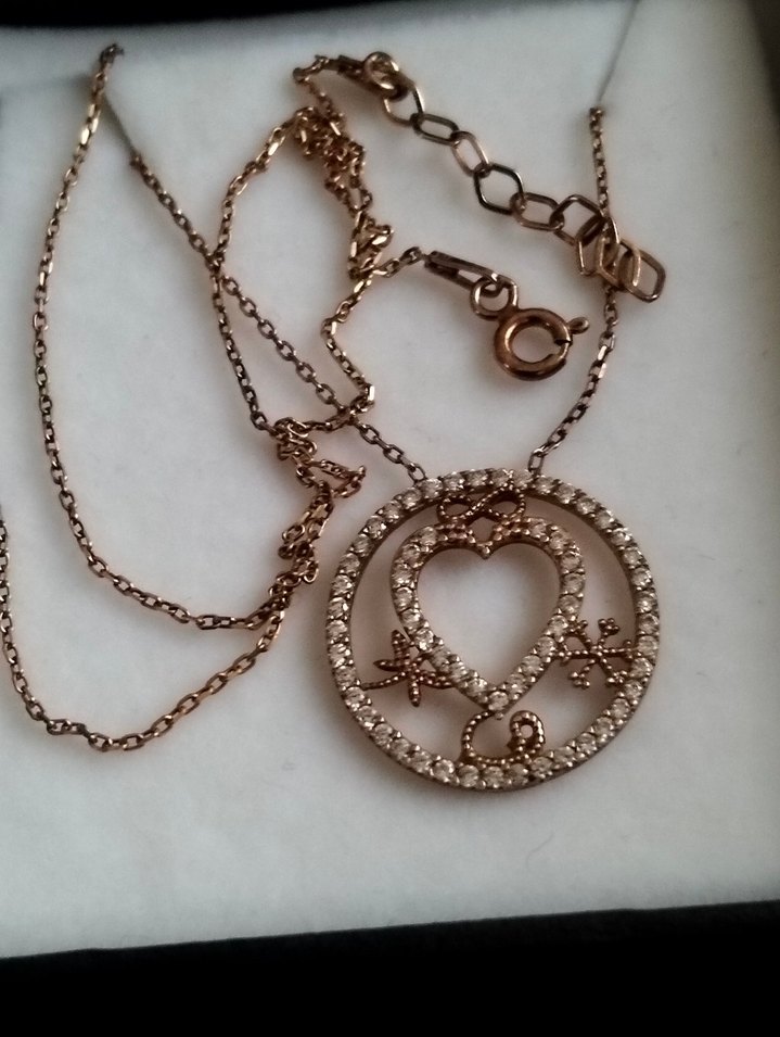 So chic Kadın Parıltılı Kalp Detaylı Zincir Kolye Gümüş - Görsel 5