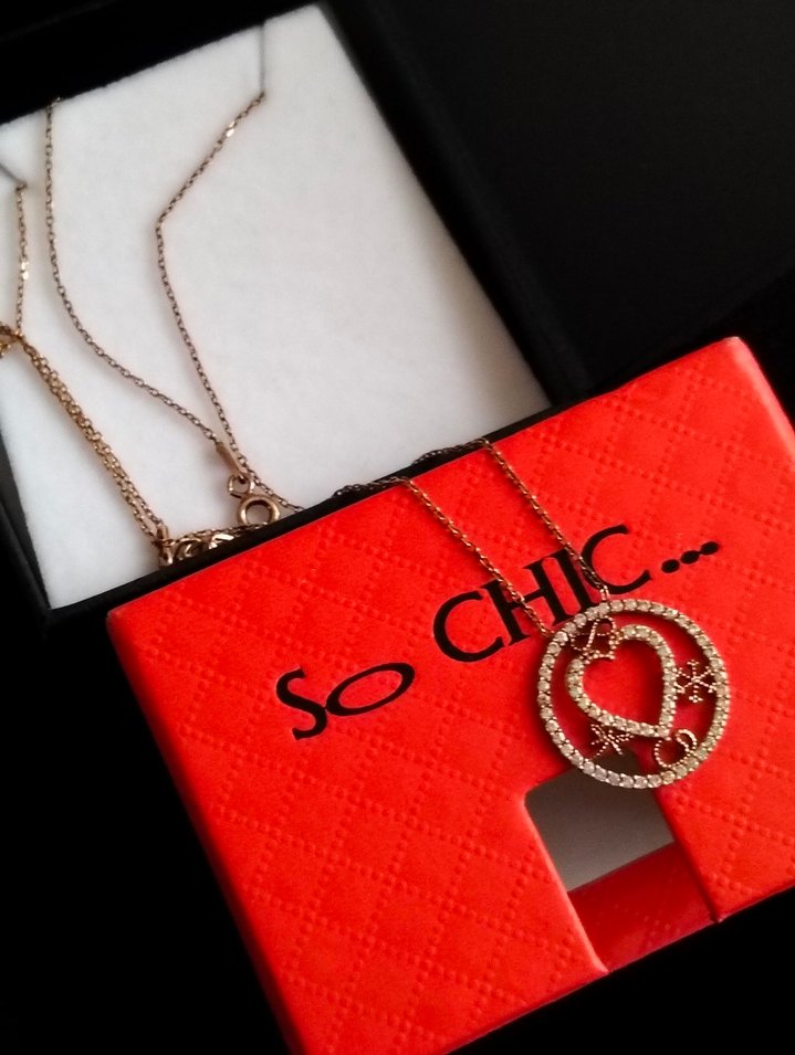 So chic Kadın Parıltılı Kalp Detaylı Zincir Kolye Gümüş - Görsel 3