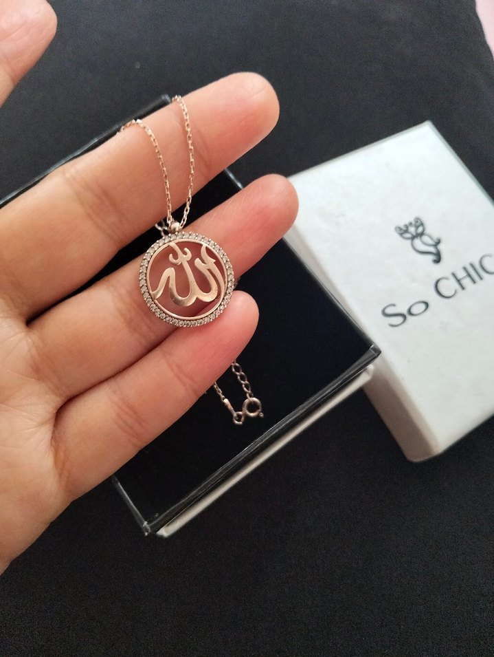 Kadın gümüş Allah lafzı kolye - Görsel 4