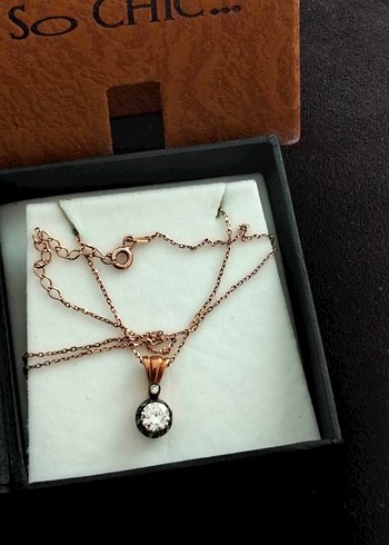 Zincir Detaylı Mini Kadın Kolye gümüş so chic - Görsel 3