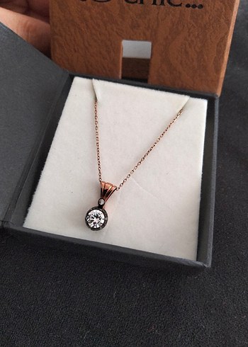 Zincir Detaylı Mini Kadın Kolye gümüş so chic - Görsel 9