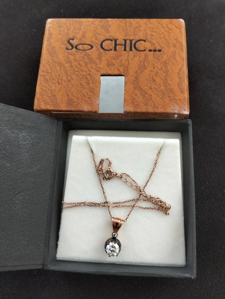 Zincir Detaylı Mini Kadın Kolye gümüş so chic - Görsel 2