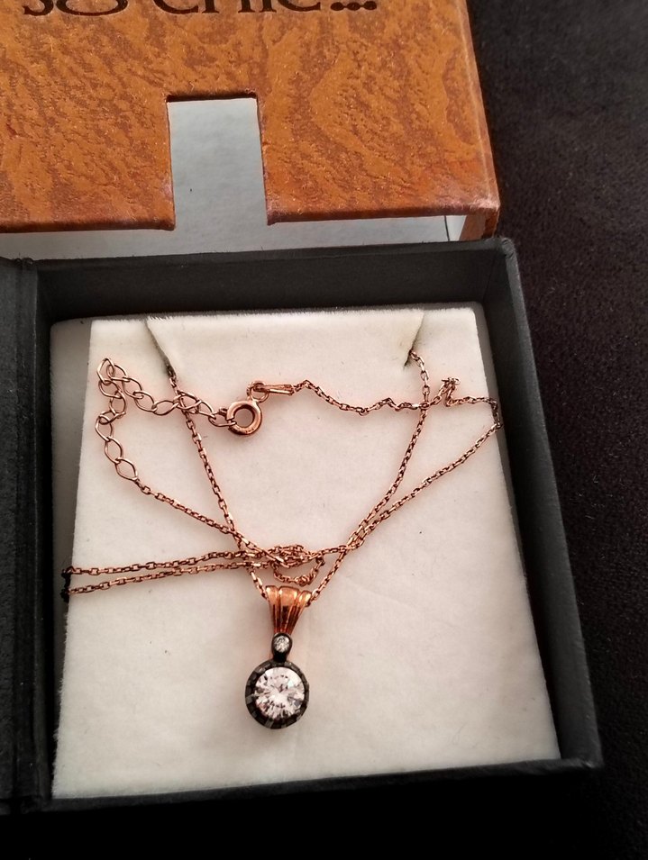 Zincir Detaylı Mini Kadın Kolye gümüş so chic - Görsel 5