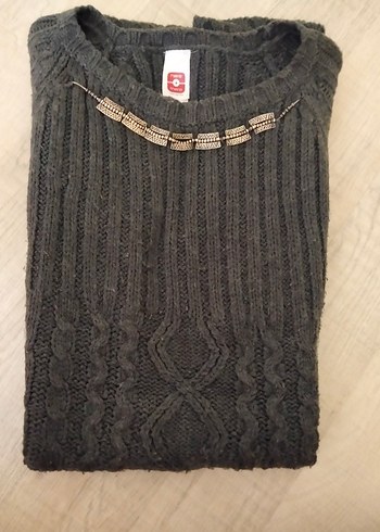 Kadın triko elbise kazak tunik süveter - Görsel 9