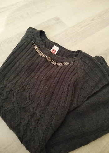 Kadın triko elbise kazak tunik süveter - Görsel 8