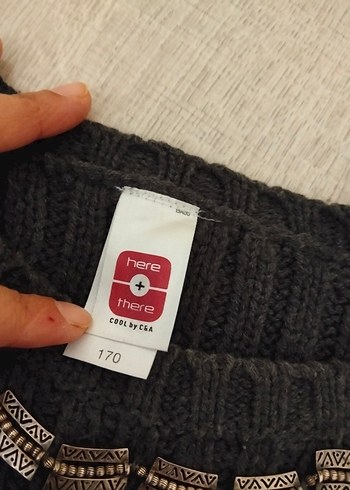 Kadın triko elbise kazak tunik süveter - Görsel 4