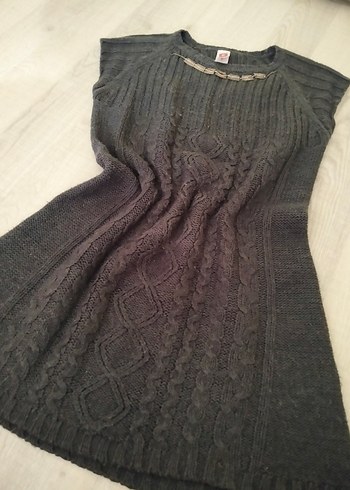 Kadın triko elbise kazak tunik süveter - Görsel 6