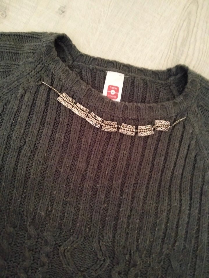 Kadın triko elbise kazak tunik süveter - Görsel 3