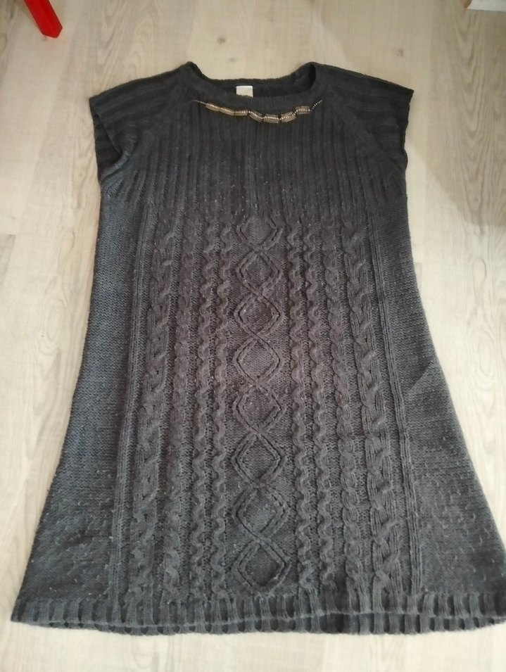 Kadın triko elbise kazak tunik süveter - Görsel 5