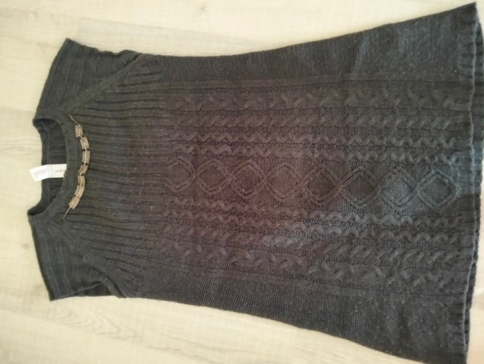 Kadın triko elbise kazak tunik süveter - Görsel 2