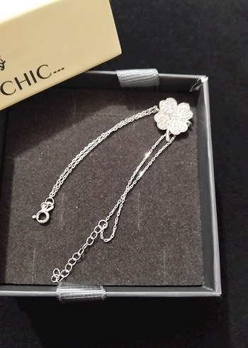 So chic Çiçek Desenli Zincir Kadın Bileklik gümüş - Görsel 6