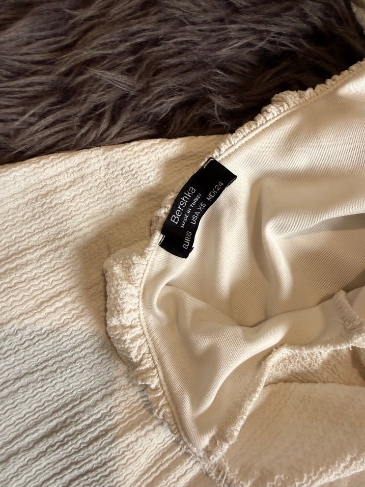 Kadın Keten Mini Tulum Fırfırlı - Görsel 3