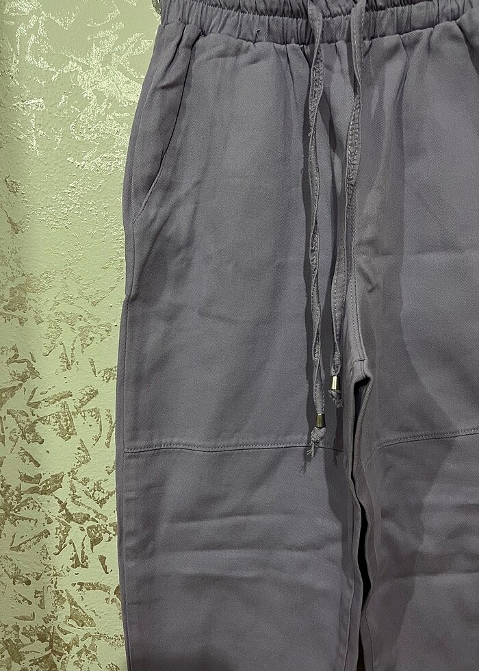 Lila lastikli pantolon - Görsel 2