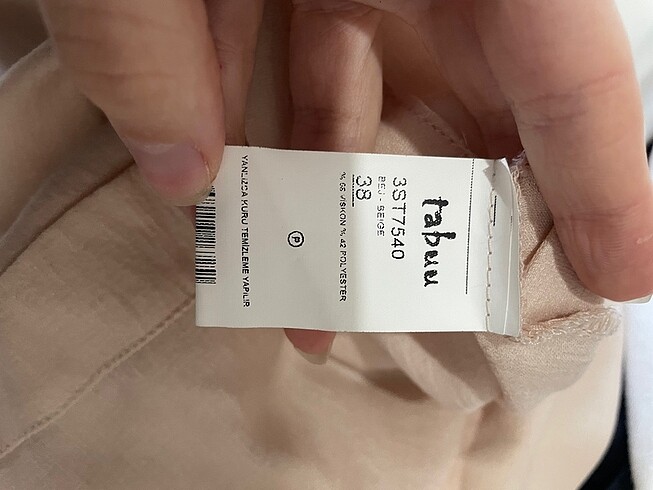 38 Beden pembe Renk Tabuu Pudra Rengi Yarasa Kol Bluz Gömlek