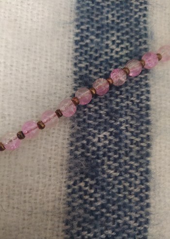 Pembe Boncuklu Minimalist Bileklik - Görsel 3