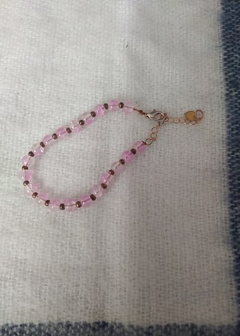 Pembe Boncuklu Minimalist Bileklik - Görsel 2