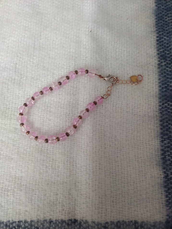 Pembe Boncuklu Minimalist Bileklik - Görsel 2