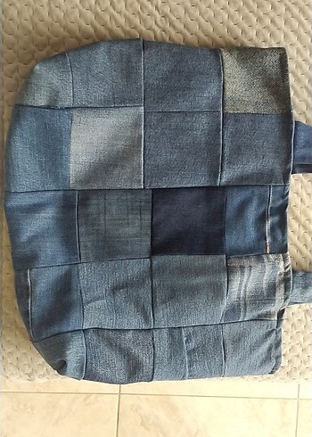 sürdürülebilir Kadın Kot Kumaş Çanta - Görsel 2