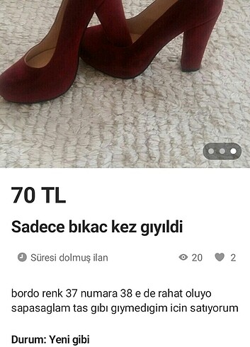 Diğer Bordo ayakkabi 70