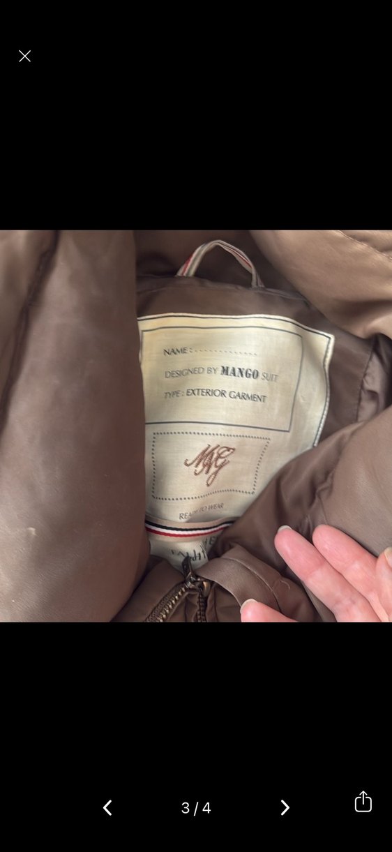 Deri Kemerli Kadın Kışlık Mont mango - Görsel 3