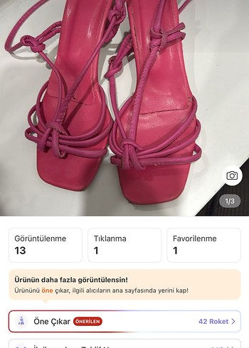 Pembe Stiletto Topuklu Kadın Sandalet - Görsel 3